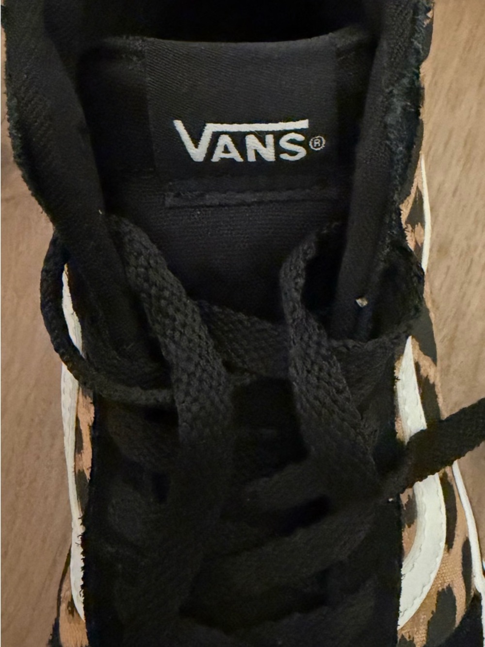 Vans Sk8-Hi Leopard Print Black White Women’s Size 9 High Top Sneakers - Picture 6 of 9